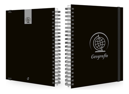 Caderno Universitário Plus Profissões Preto Prata 240 Folhas Cor Geografia