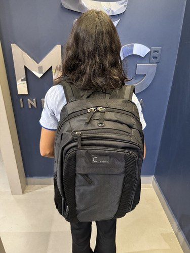 Mochila @bag Chenson Notebook. A Mais Resistente Do Brasil! Cor Preto Desenho Do Tecido Lisa