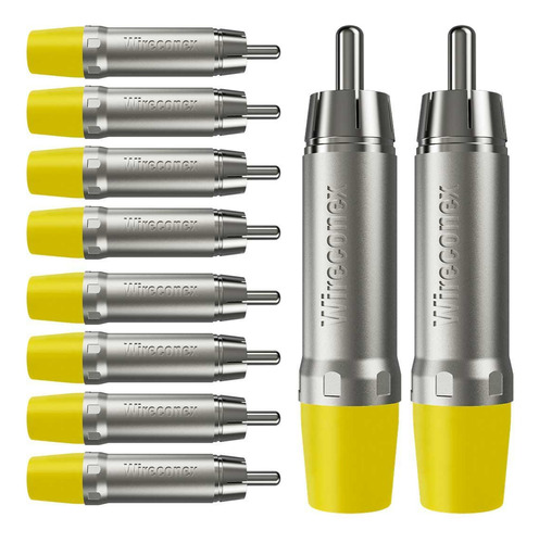 Plug Rca Macho Nickel Plt Wc 1212 Ml Yl Ni Amarelo Wirecone