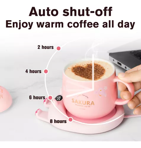 Calentador de taza de café – Calentador de bebidas de escritorio –  Calentador eléctrico de tazas de té, agua y cacao y leche para oficina y  uso