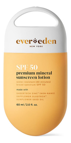 Evereden Protector Solar Mineral Prmium Spf 50, 2 Onzas Lqui