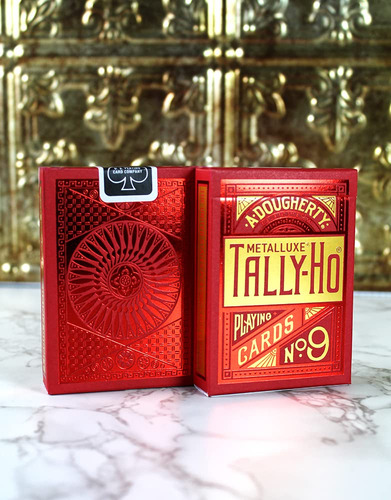 Cartas Rojas Tally Ho Metalluxe Juego De Naipes