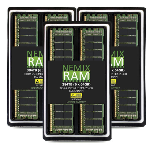 Nemix Ram 384gb 6x64gb Ddrmhz Pclrdimm Kit Memoria Mac Pro
