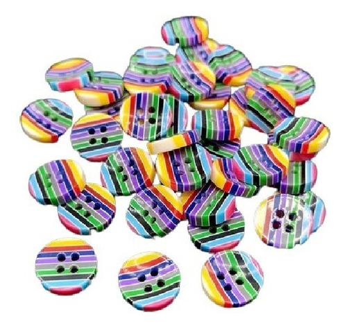 Botones Multicolor X 12mm - 4 Agujeros Acrilicos.
