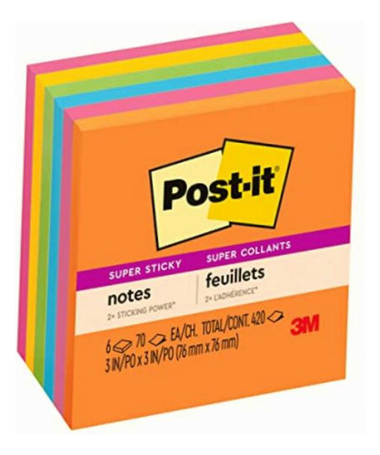 3m Post-it Notas Adhesivas Super Sticky Ultra 3x3in modelo