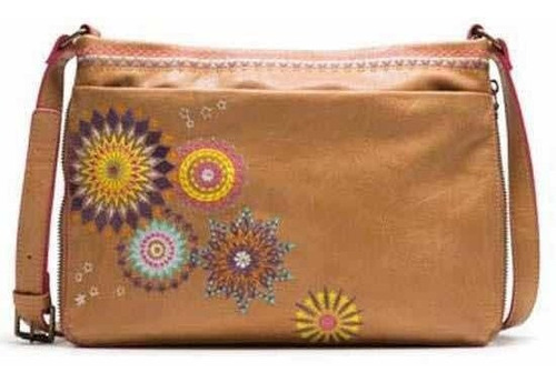 - Cartera Bandolera Bordada Café Nueva Desigual