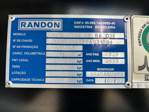Carreta Rodocaçamba Randon 2023 Rodotrem Basculante Bitrem
