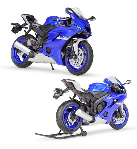 Yamaha R6 1:12 Miniatura De Moto Com Soporte De Pontapé [u]