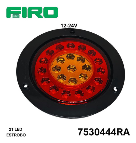Plafon Embutido 4 Rojo Con Ambar 12-24v 21 Led Estrobo