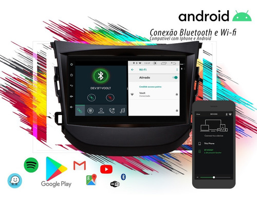Central Multimídia 9.0 Hyundai Hb20 Hb20s Wifi Waze Android