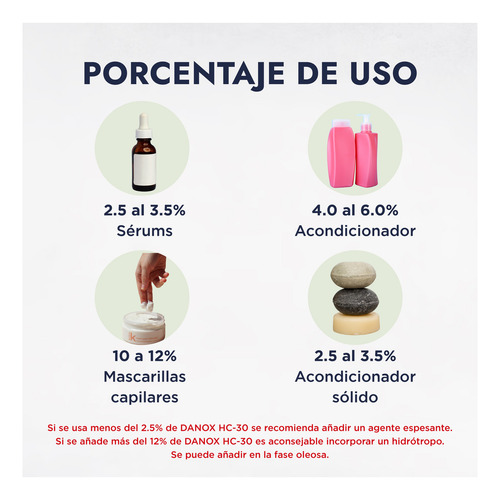 Danox Hc-30 uso en Acondicionador Solido Artesanal o Emulsionante cationico Hebbe Cosmetics & Ludika 250g