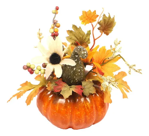 comprar Adorno Otoño Artificial Con Forma Calabaza Y Hoja