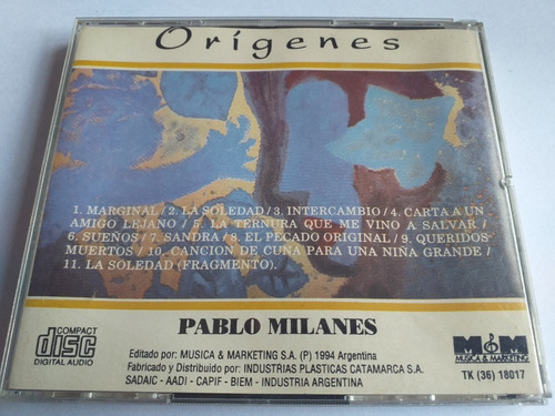 Pablo Milanés - Orígenes - Cd (Usado)