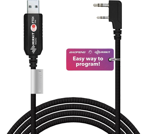 Cable De Programación Usb Ftdi Modelo 3 Negro Para Radioafic