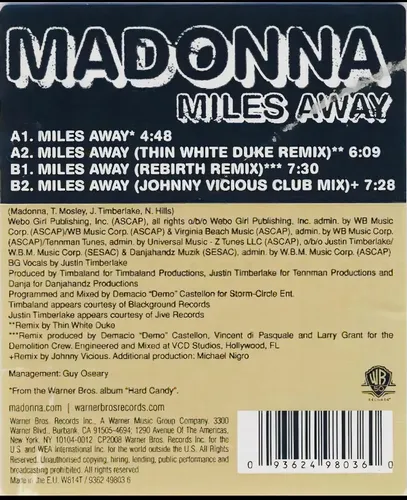 Vinil Lp Madonna Miles Away Single Edição Limitada | MercadoLivre
