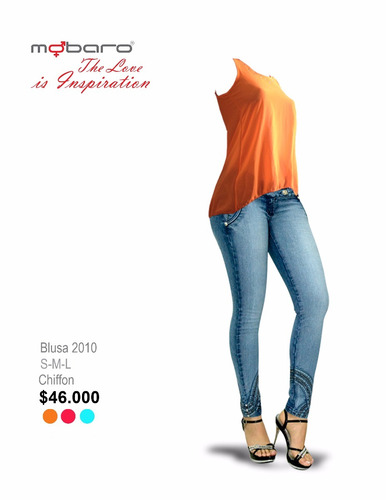 Blusa Chifon Naranja Neon  Dama