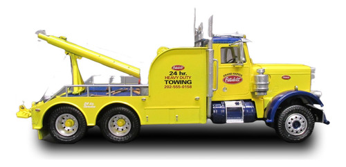 Camión De Remolque Amt Peterbilt 359 Escala 1/25 Negro