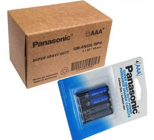 Caja De 48 Pilas Baterías Panasonic Aaa 12 Paquetes Original
