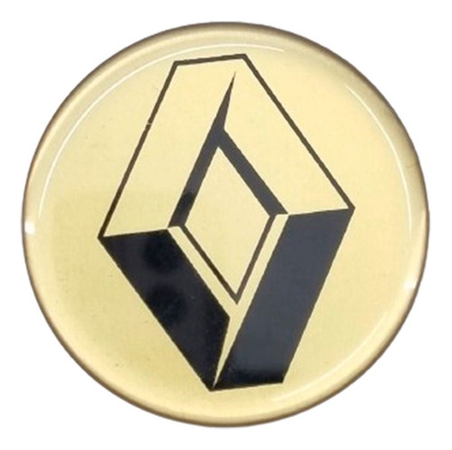 Emblema Adesivo Miolo Da Calota Renault Dourada 58mm