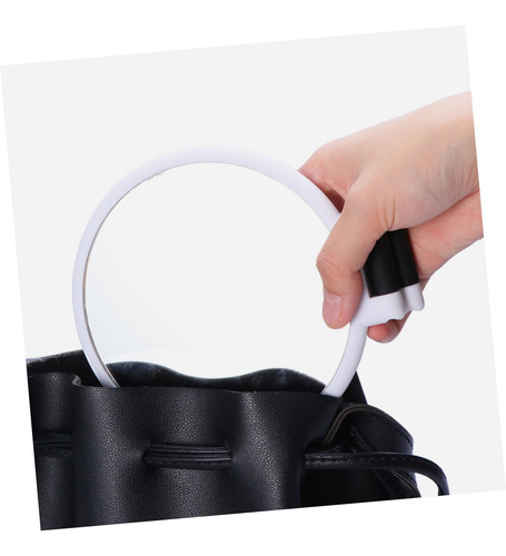 Espejo De Maquillaje Doble Cara 5x Plegable Compacto Blanco