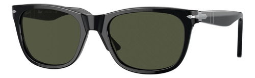 Óculos De Sol - Persol - Po3291s 95/31 57 Armação Preto Haste Preto Lente Verde Desenho Retangular