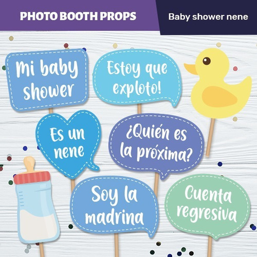 Imagen 1 de 7 de Photo Props Baby Shower Nene Carteles Imprimibles