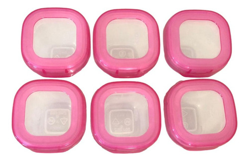 Recipientes de almacenamiento de comida para bebés Oxo con bandeja en forma de S, color rosa
