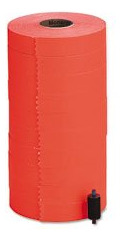 Motex Mx2200 Fluorescente Rojo Etiqueta 16 Rollo Rodillo