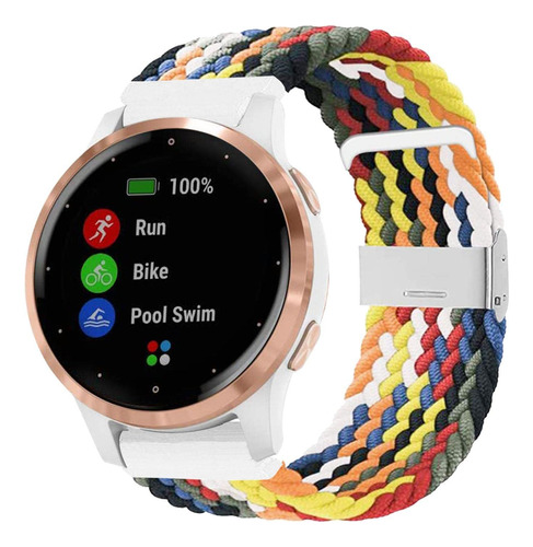 Malla Multicolor Nylon Para 18mm Para Garmin Venu 2s 