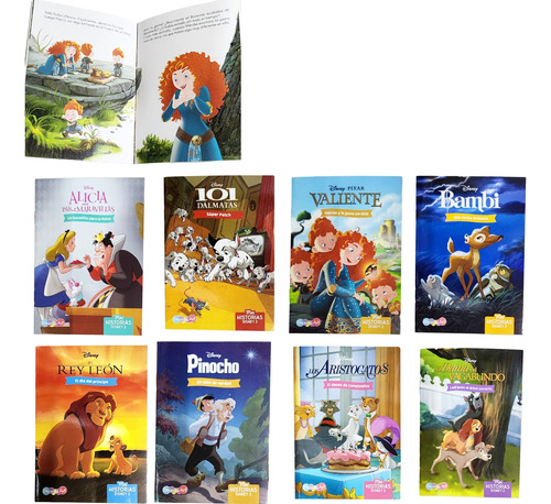 8 Libros De Cuentos Disney Ilustrados Mini Infantiles 