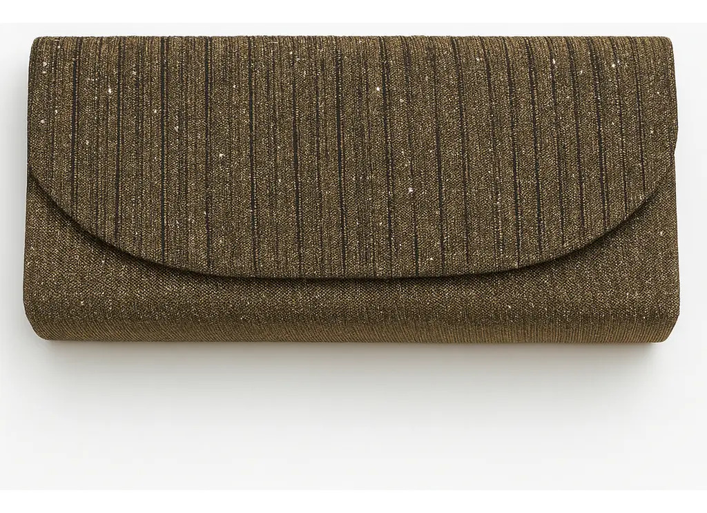Clutch para Festa e Casamento em Glitter com Alça de Ombro Dourada e Prata