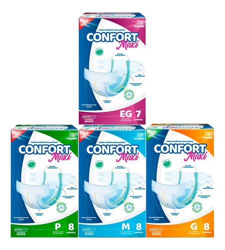 Fralda Geriátrica Confort Maxi C/8 Unidades Pequeno