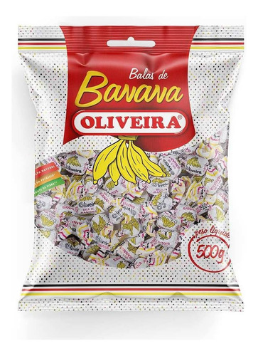 Bala Mastigavel Banana Oliveira Pacote 500g Pronta