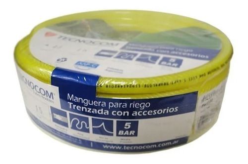 Manguera Riego Mallada 1/2 X 15 Mts 5 Bar + Kit 5 Piezas