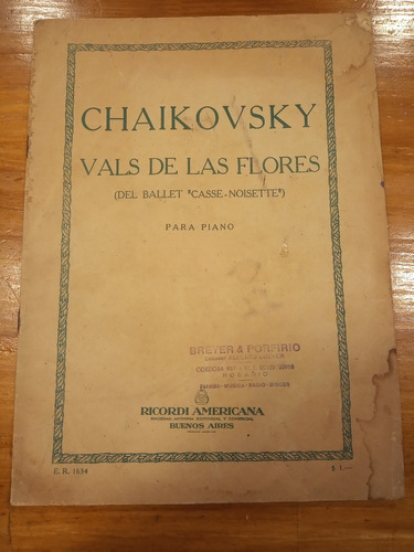 Tchaicovsky Vals De Las Flores  Partitura 