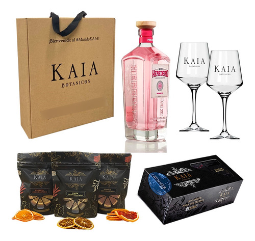 Kit Botanicos Gin Tonic Regalo Heredero Kaia Copas Premium 