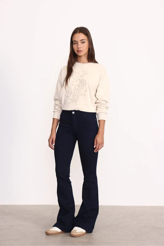 Jean Mujer Tiro Alto Oxford Tracy Raw Yagmour Azul Oscuro Oxford Tracy Raw 24