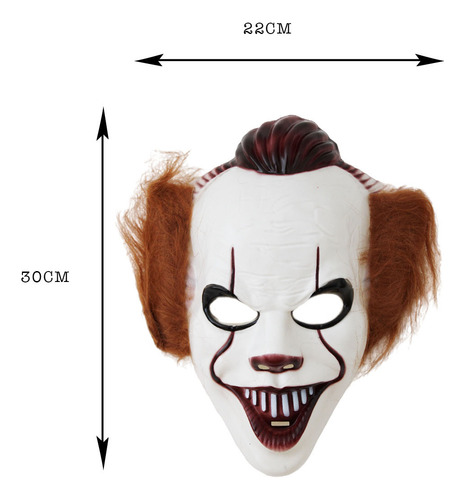 1 Pz Mascara Payaso It Pennywise Eso Disfraz Halloween Color