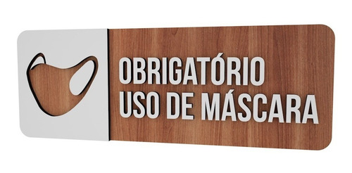 Imagem 2 de 3 de Placa Sinalizadora Estabelecimento Obrigatório Mascara