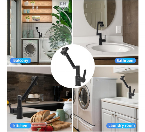 Llave Mezcladora Monomando Para Lavabo Baño Giratorio 1080°