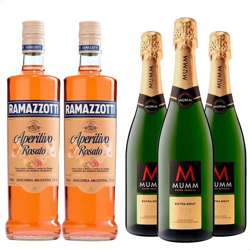 Champagne Mumm Extra Brut X3 + Aperitivo Ramazotti Rosato X2