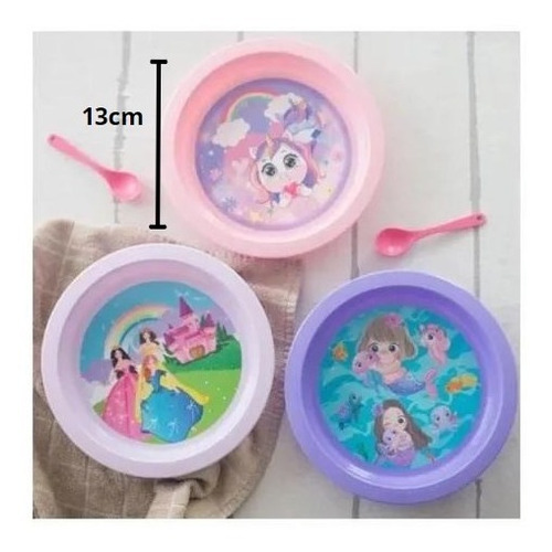 Plato Hondo Con Dibujos Infantil Colores Multiuso Premium