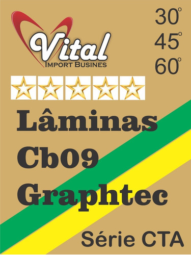 Imagem 4 de 4 de Kit 10 Lâminas Graphtec Cb09 Cta Carboneto Tugstênio De Aço