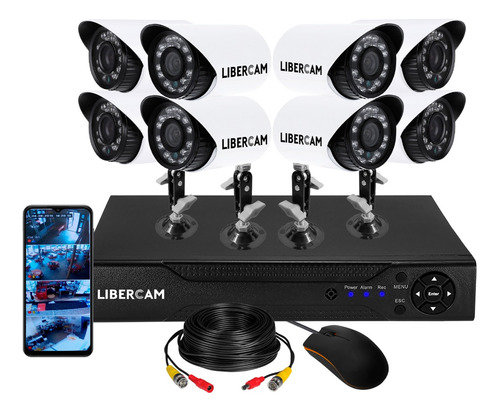 Kit 8 Camaras Seguridad Ip Dvr Full Hd Cctv Hdmi Infrarroja