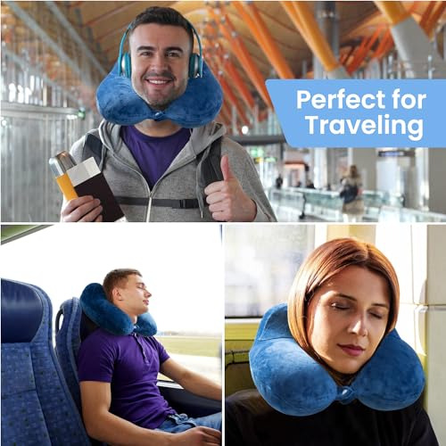 Almohada Inflable De Viaje Suave Con Bolsa Portátil