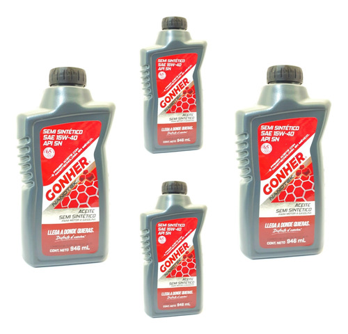 Aceite Semi Sintetico Gonher 15w-40 Pack 4