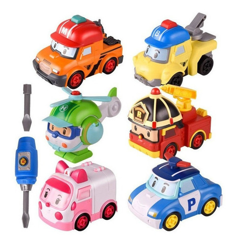 Juego De Coche De Juguete Robocars Poli Juego De 6 Pcs [ [u]