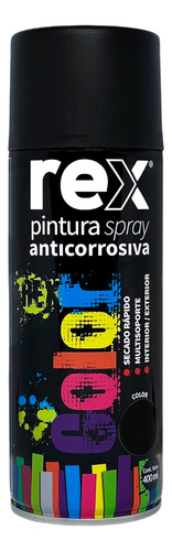 Pintura Spray Anticorrosivo Color Negro 400 Ml Rex 60036