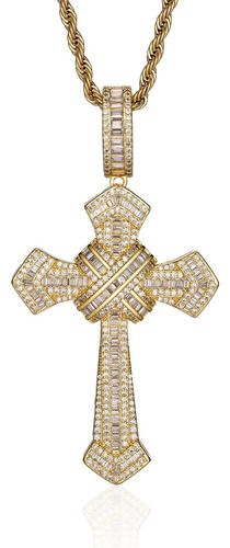 Luxeflex Collar Gótico Con Cruz De Jesús De Diamantes Helado