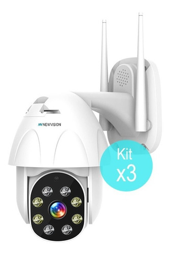 Imagen 1 de 10 de Kit 3 Camaras Seguridad Ip Exterior Wifi Domo Inalambrica